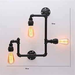 Vintage Industrial Pipe Seinävalot Mustat Creative Lights Ravintola Kahvila Baari Sisustusvalaistus 3 vaalealla maalatulla viimeistelyllä