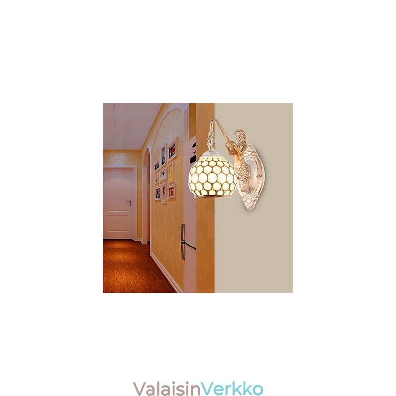 Yksinkertainen eurooppalaistyylinen seinävalaisin Retro pastoraalinen makuuhuone sängyn vieressä Parveke Portaat käytävän peililamppu