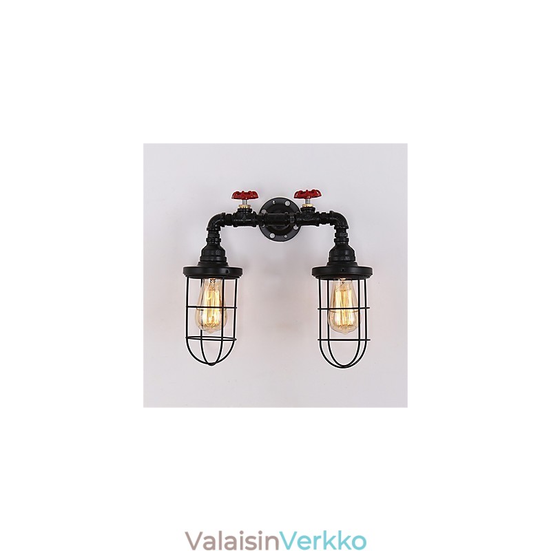 2 päätä Retro teollisuusputki seinävalaisimet Yksinkertainen parvi musta lintuhäkki metallinen ruokasali keittiö baari kahvila sisustusvalaistus