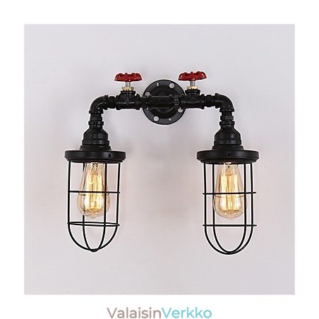 2 päätä Retro teollisuusputki seinävalaisimet Yksinkertainen parvi musta lintuhäkki metallinen ruokasali keittiö baari kahvila sisustusvalaistus 2 päätä Retro teollisuusputki seinävalaisimet Yksinkertainen parvi musta lintuhäkki metallinen ruokasali keittiö baari kahvila sisustusvalaistus