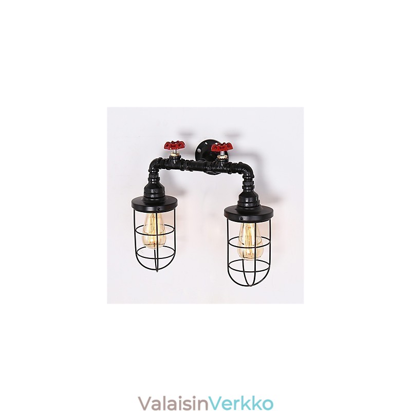 2 päätä Retro teollisuusputki seinävalaisimet Yksinkertainen parvi musta lintuhäkki metallinen ruokasali keittiö baari kahvila sisustusvalaistus