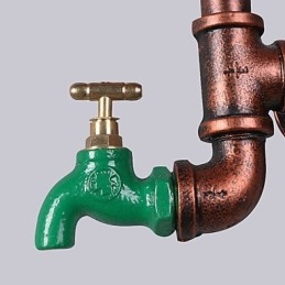 Vintage Industrial Pipe Seinävalot Puu Vaihteen muoto Luovat kääntyvät valot Ravintola Kahvila Baari Sisustusvalaistus