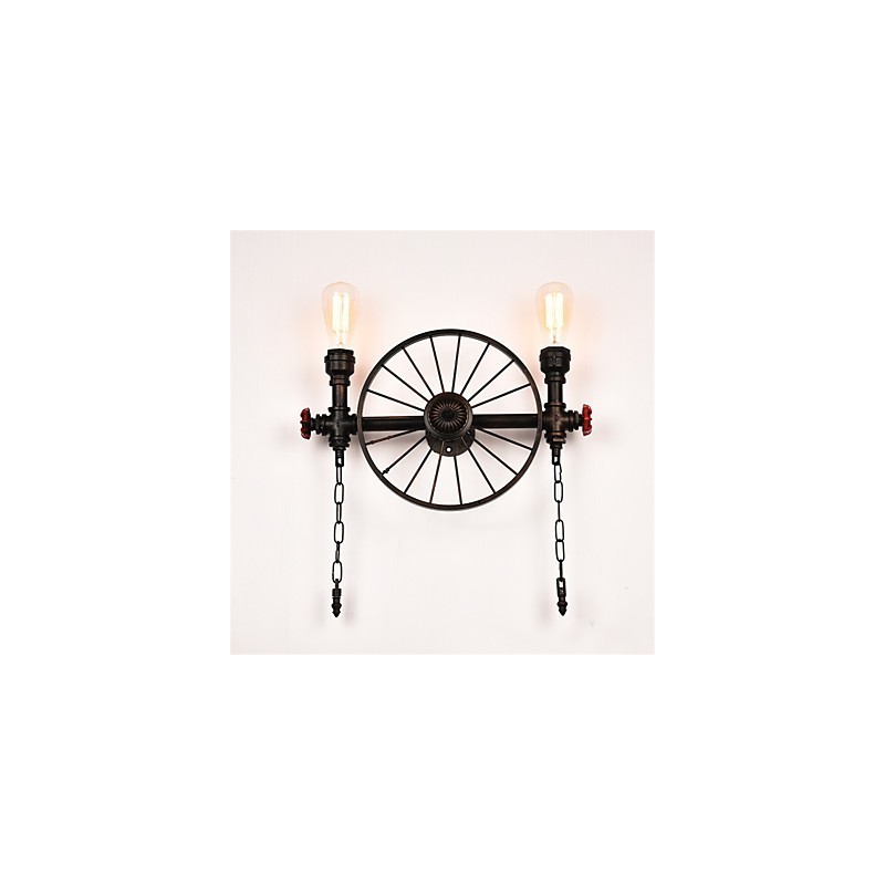 Vintage Industrial Pipe Seinävalot Creative Lights Ravintola Kahvila Baari Sisustusvalaistus 2 vaalealla maalatulla viimeistelyllä