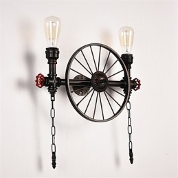 Vintage Industrial Pipe Seinävalot Creative Lights Ravintola Kahvila Baari Sisustusvalaistus 2 vaalealla maalatulla viimeistelyllä
