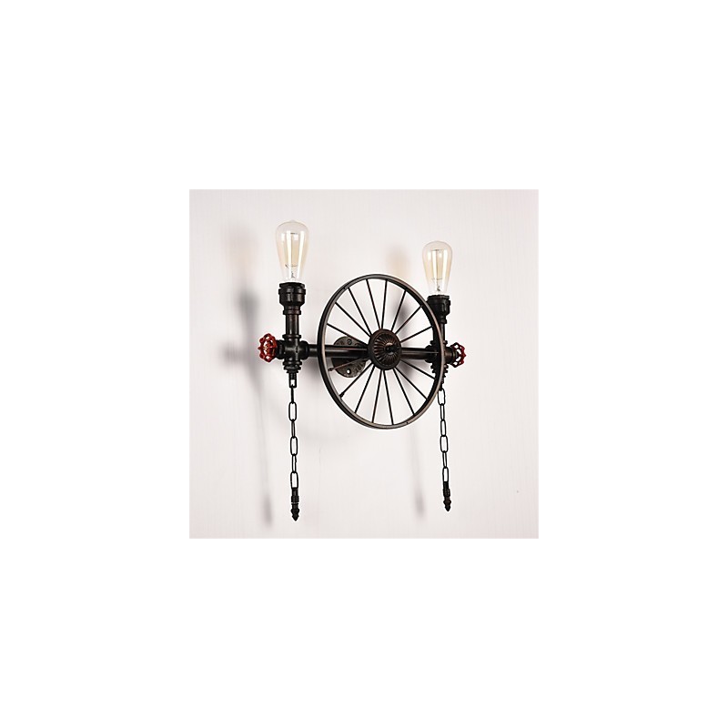 Vintage Industrial Pipe Seinävalot Creative Lights Ravintola Kahvila Baari Sisustusvalaistus 2 vaalealla maalatulla viimeistelyllä
