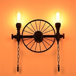 Vintage Industrial Pipe Seinävalot Creative Lights Ravintola Kahvila Baari Sisustusvalaistus 2 vaalealla maalatulla viimeistelyllä