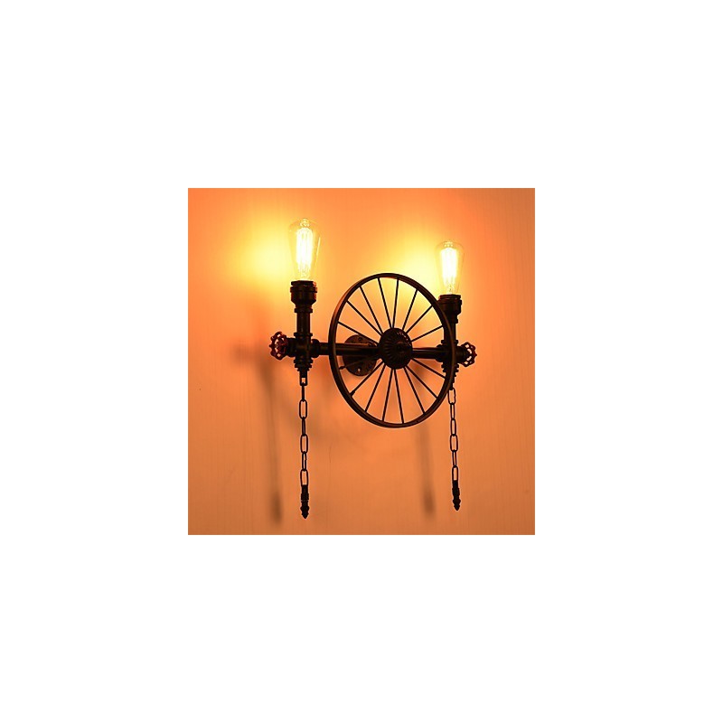 Vintage Industrial Pipe Seinävalot Creative Lights Ravintola Kahvila Baari Sisustusvalaistus 2 vaalealla maalatulla viimeistelyllä