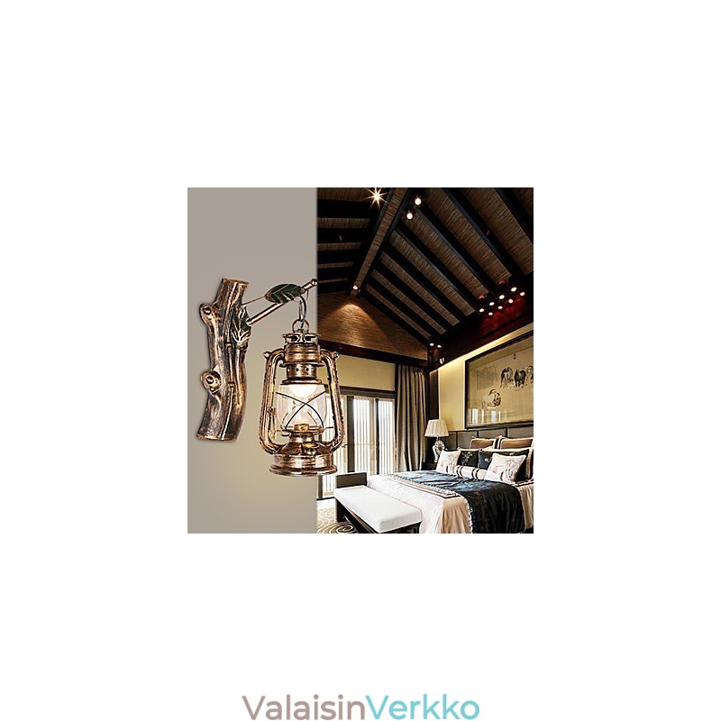 Maalaismainen lodge-maalausominaisuus minityyliselle uplight-seinävalaisimille