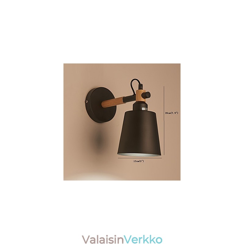 Vintage Puu Art Deco Metalli Maalaismainen seinävalaisin Olohuone Ruokailuhuone Eteinen Seinävalaisin Musta Valkoinen Valinnainen