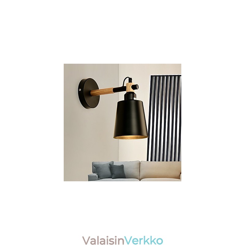 Vintage Puu Art Deco Metalli Maalaismainen seinävalaisin Olohuone Ruokailuhuone Eteinen Seinävalaisin Musta Valkoinen Valinnainen