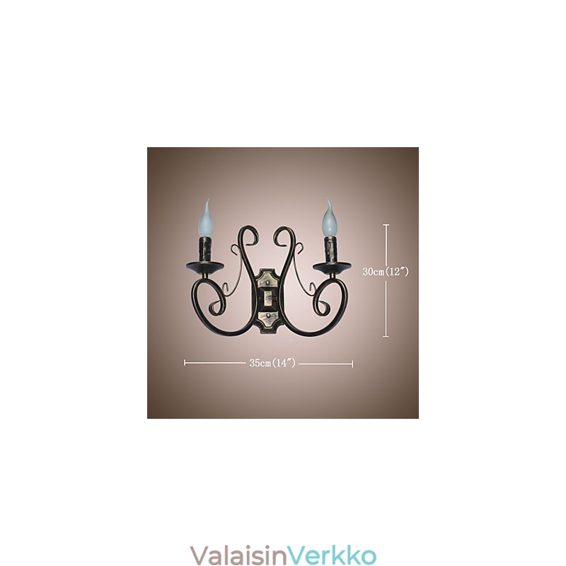 Uusi Retro Attic American Style Retro Seinävalaisin Makuuhuoneen Valaisin Seinävalaisin Kynttilälamppu