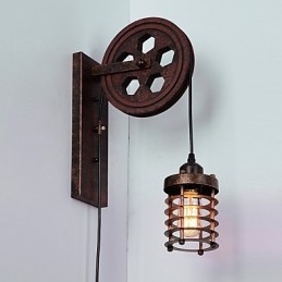 Teollinen retrorautainen seinävalaisin Creative Personality Lift Pulley -seinävalaisin