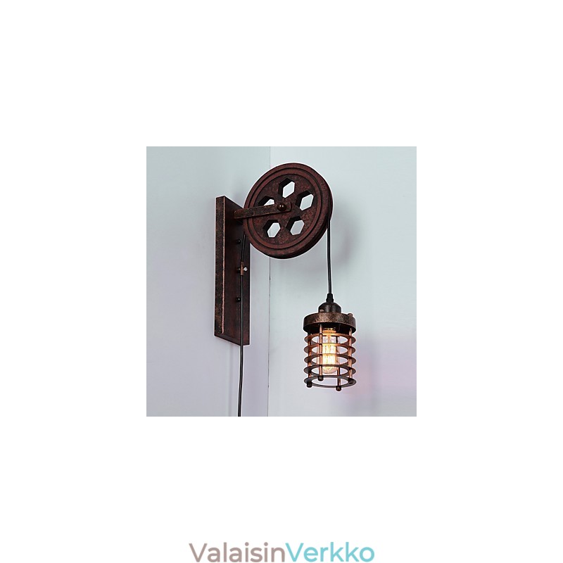 Teollinen retrorautainen seinävalaisin Creative Personality Lift Pulley -seinävalaisin