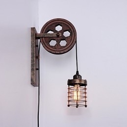 Teollinen retrorautainen seinävalaisin Creative Personality Lift Pulley -seinävalaisin