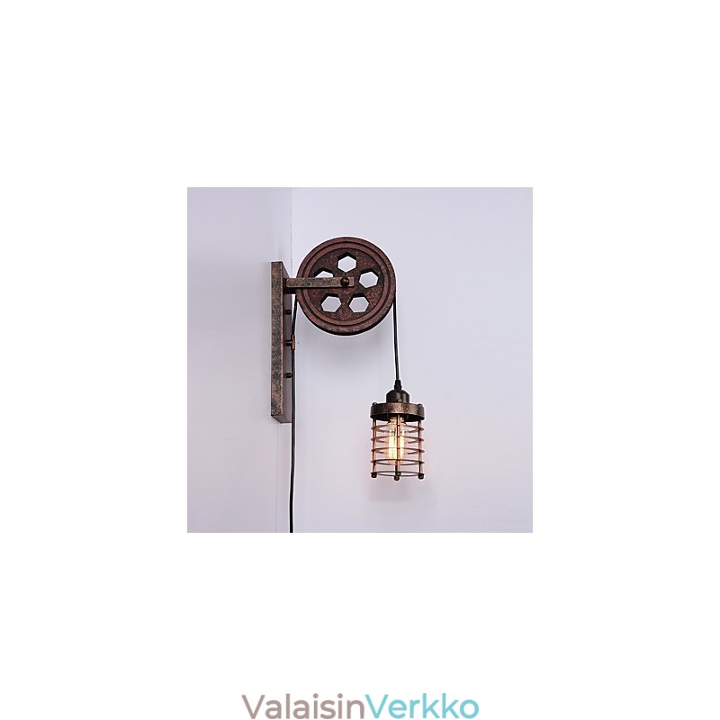 Teollinen retrorautainen seinävalaisin Creative Personality Lift Pulley -seinävalaisin