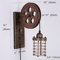 Teollinen retrorautainen seinävalaisin Creative Personality Lift Pulley -seinävalaisin