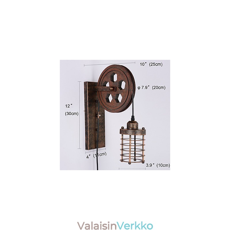 Teollinen retrorautainen seinävalaisin Creative Personality Lift Pulley -seinävalaisin