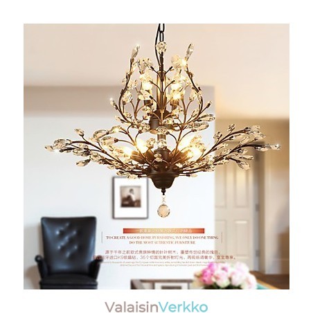 Vintage Crystal Flush Mount 8 Lights metallimaalaus musta tai kulta Vintage Crystal Flush Mount 8 Lights metallimaalaus musta tai kulta