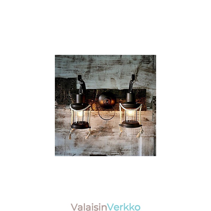 Vintage-muissa on alasvalaisimet seinävalaisimet