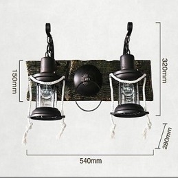 Vintage-muissa on alasvalaisimet seinävalaisimet