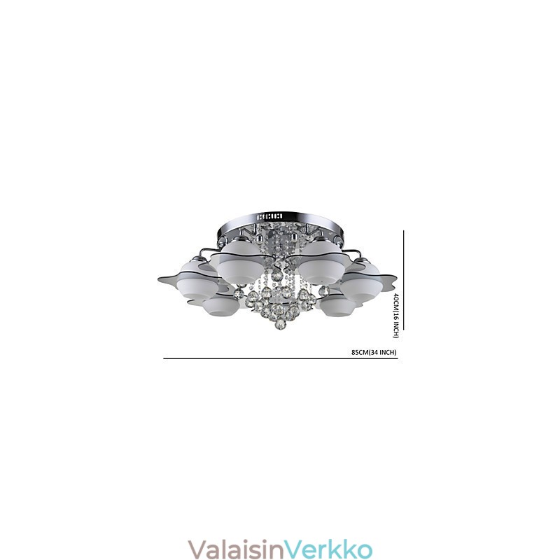 Kaukosäädin 7 valoa ja Blue Redss Modern kattovalaisin uppoasennus