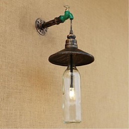 Edison Retro koristeellinen vesipiippu Viinipullo Seinävalaisin Seinävalaisin