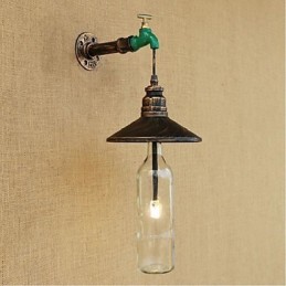 Edison Retro koristeellinen vesipiippu Viinipullo Seinävalaisin Seinävalaisin