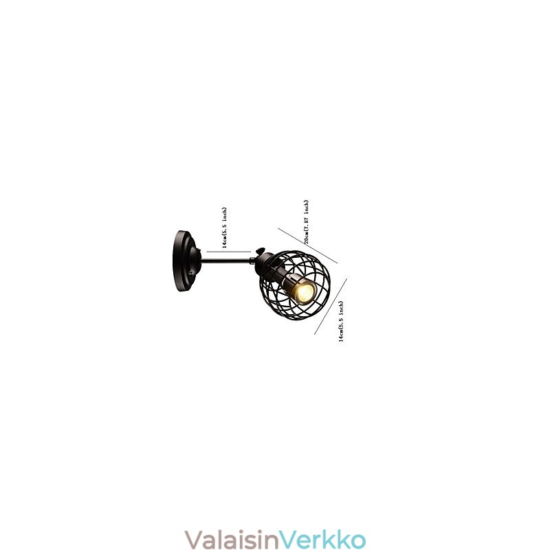 Retro Pipe Seinävalot Yksinkertainen Parvi Musta Lintuhäkki Metalli Ruokailuhuone Keittiö Baari Kahvila Sisustusvalaistus