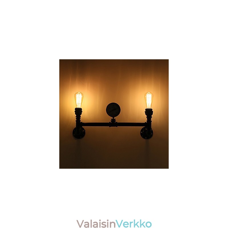 Vintage Industrial Pipe Seinävalot Mustat Luovat Valot Ravintola Kahvila Baari Koristevalaistus 2 vaalealla maalatulla viimeistelyllä