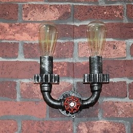2 Heads Vintage Industrial Metal Seinävalot Ravintola Kahvila Baari Sisustusvalaistus
