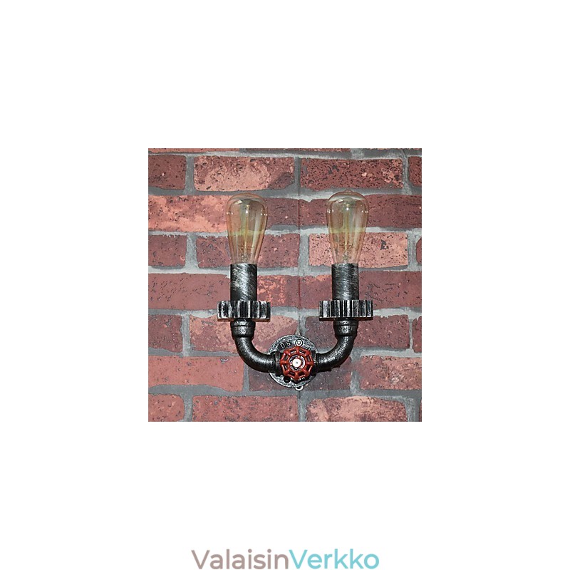 2 Heads Vintage Industrial Metal Seinävalot Ravintola Kahvila Baari Sisustusvalaistus