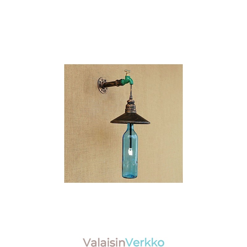 Iron Pipe Retro Bar Hotel Decoration Pipe Bottle Seinälamppu