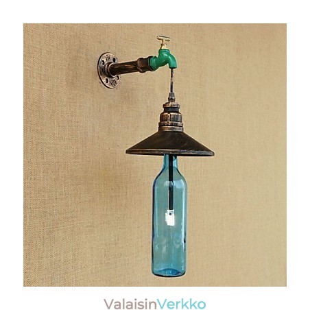 Iron Pipe Retro Bar Hotel Decoration Pipe Bottle Seinälamppu