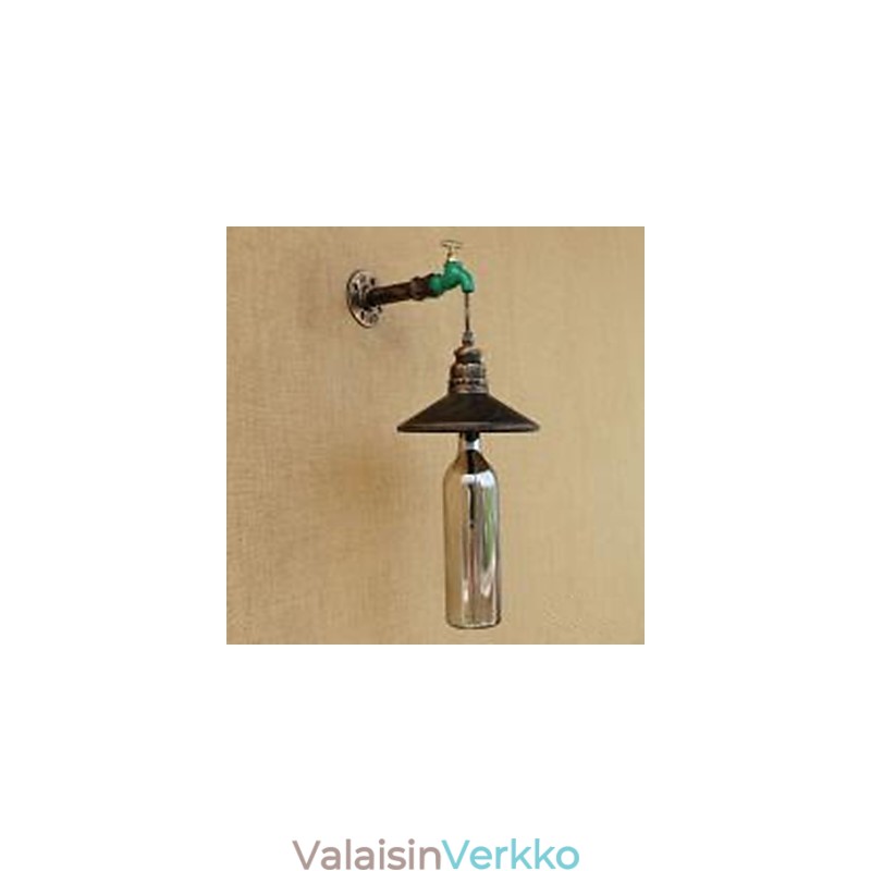 Iron Pipe Retro Bar Hotel Decoration Pipe Bottle Seinälamppu