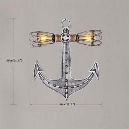 Vintage Industrial Wall Lights Puuveneen ankkuri Muoto Luova Ravintola Kahvila Baari Sisustusvalaistus
