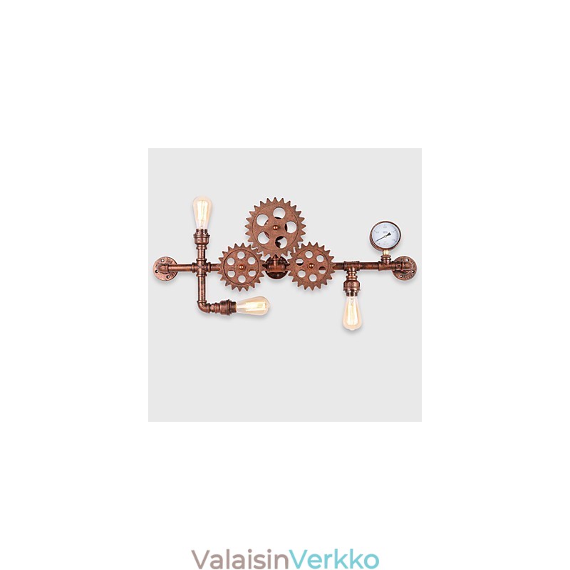 Vintage Industrial Pipe Seinävalot Puiset Helm Muoto Luovat Käännettävät Valot Ravintola Kahvila Baari Sisustusvalaistus