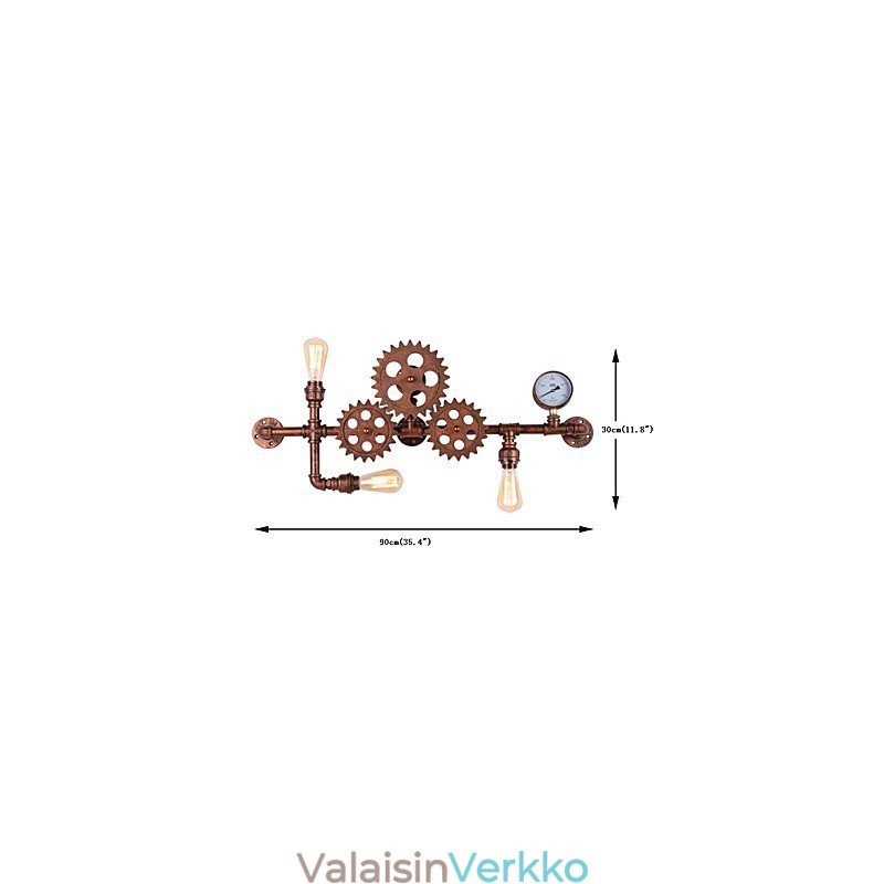 Vintage Industrial Pipe Seinävalot Puiset Helm Muoto Luovat Käännettävät Valot Ravintola Kahvila Baari Sisustusvalaistus