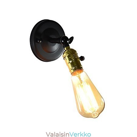 Rautainen seinävalaisin Musta Yksinkertainen retro-seinävalaisin, yksipäinen koristeellinen seinävalaisin Eurooppalainen tyyli Rautainen seinävalaisin Musta Yksinkertainen retro-seinävalaisin, yksipäinen koristeellinen seinävalaisin Eurooppalainen tyyli