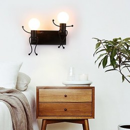 Robotin muoto Vintage Metal Industrial Loft Maalaismainen seinävalaisin Baari Kahvila Sisäänkäynti käytävän seinävalaisin Musta Valkoinen Valinnainen