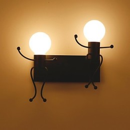 Robotin muoto Vintage Metal Industrial Loft Maalaismainen seinävalaisin Baari Kahvila Sisäänkäynti käytävän seinävalaisin Musta Valkoinen Valinnainen