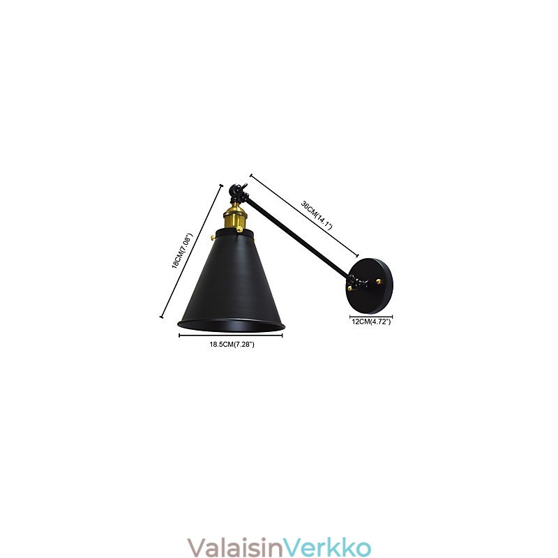 Buzz Paint yksiseinäinen rauta-seinälamppu Dumb Black Lightsaber -lamppu seinälle
