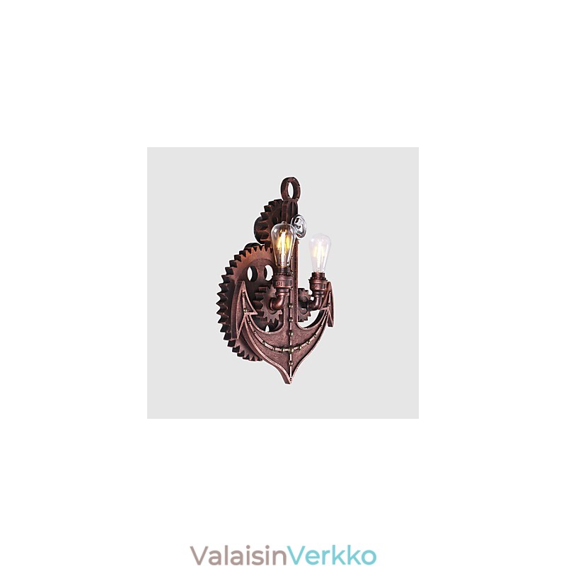 Vintage Industrial Wall Lights Wood Gear Shape Luovat kääntyvät valot Ravintola Kahvila Baari Sisustusvalaistus