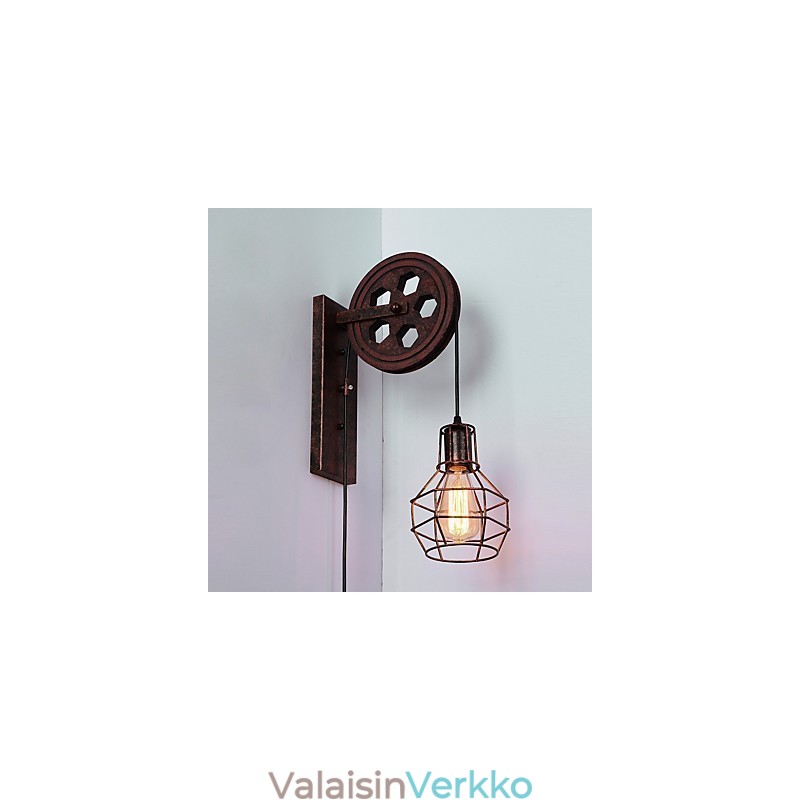 Teollinen retrorautainen seinävalaisin Creative Personality Lift Pulley -seinävalaisin