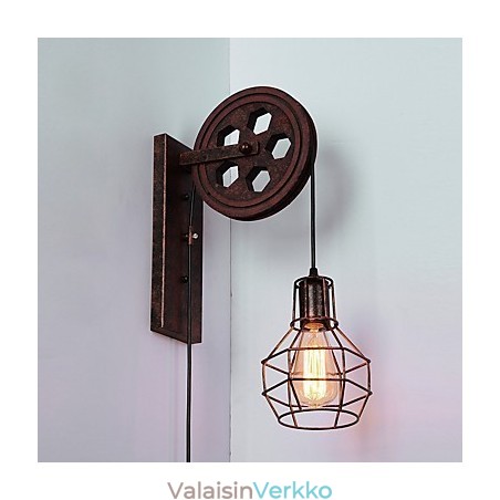 Teollinen retrorautainen seinävalaisin Creative Personality Lift Pulley -seinävalaisin Teollinen retrorautainen seinävalaisin Creative Personality Lift Pulley -seinävalaisin