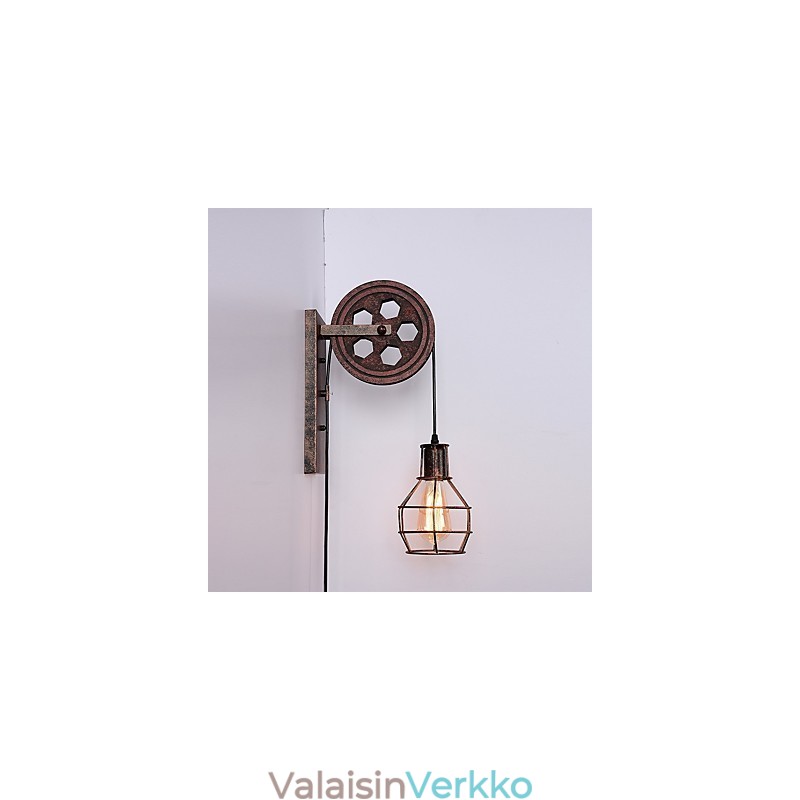 Teollinen retrorautainen seinävalaisin Creative Personality Lift Pulley -seinävalaisin