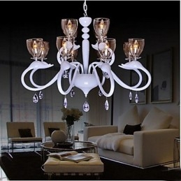 Eurooppalaista tyyliä Crystal Droplight Individuality Creative Swan 12 Light kattokruunu