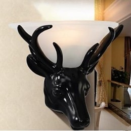 Nykyaikainen ja sopimus Deer Head -seinävalaisin Muoti luova olohuoneen makuuhuoneen seinävalaisin