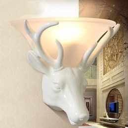 Nykyaikainen ja sopimus Deer Head -seinävalaisin Muoti luova olohuoneen makuuhuoneen seinävalaisin