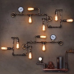 Loft Industrial Seinävalaisimet Antiikki Edison seinävalaisimet polttimoilla Vintage Pipe seinävalaisin olohuoneen valaistukseen