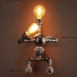 Loft vesiputki seinävalot Retro teollinen tyyli Luova robottisuunnittelu metalli Ravintola Kahvila Baari Baari Pöytäseinälamput
